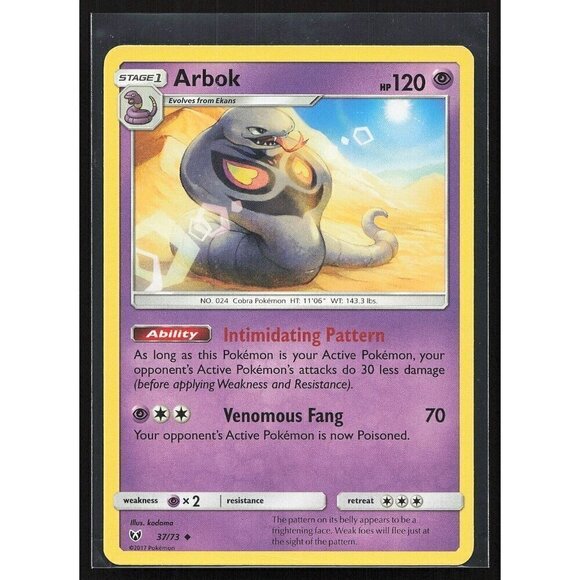 Pokemon TCG - Arbok  - 37/73 - Shining Legends Lightly Played - Picture 1 of 4